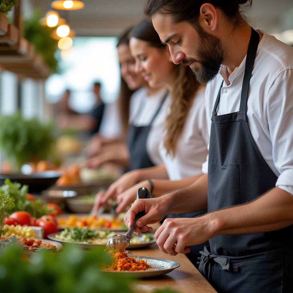Seasonal cooking class with market ingredients